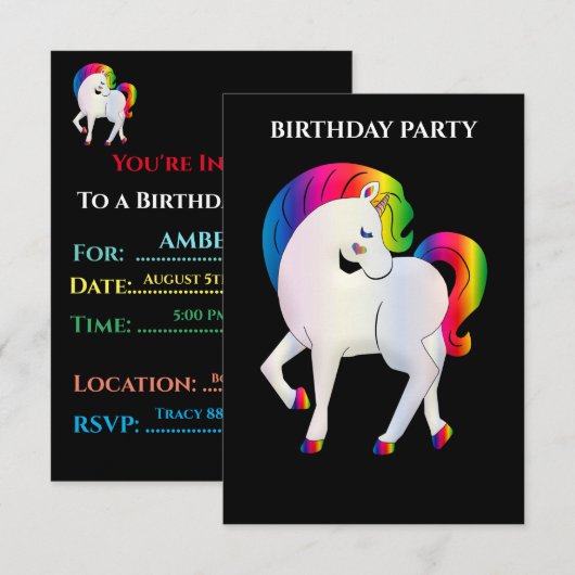 "RAINBOW PONY"-VERZOEKEN OP DE TWEEDE DAG. (Voorkant / Achterkant)