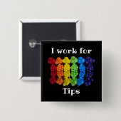 Rainbow Poodle Dog Tips Button (Voorkant /achterkant)