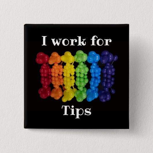 Rainbow Poodle Dog Tips Button (Voorkant)