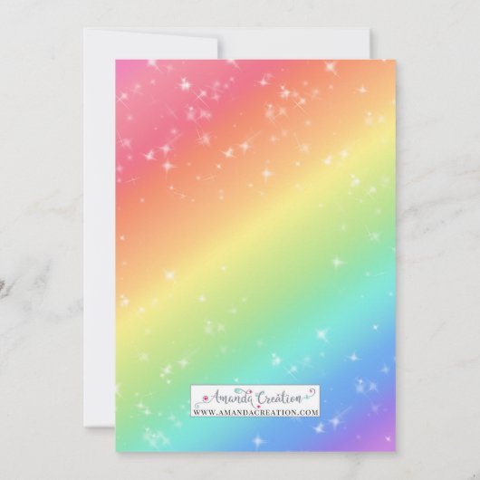 Rainbow Poop Emoji Birthday Uitnodiging (Achterkant)