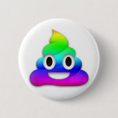 Rainbow Poop Emoji Button (Voorkant)
