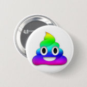 Rainbow Poop Emoji Button (Voorkant /achterkant)