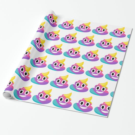 Rainbow Poop Emoji Cadeaupapier (Uitgerold)