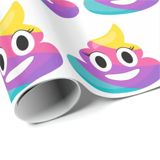 Rainbow Poop Emoji Cadeaupapier (Rol Hoek)
