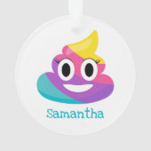 Rainbow Poop Emoji-Ornament Ornament (achterkant)