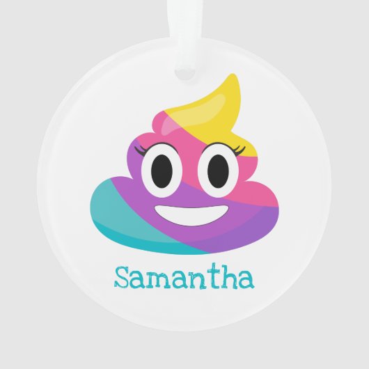 Rainbow Poop Emoji-Ornament Ornament (achterkant)