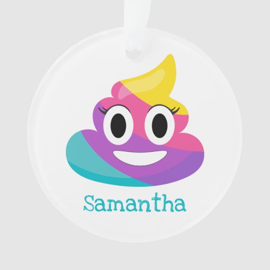 Rainbow Poop Emoji-Ornament Ornament (voorkant)