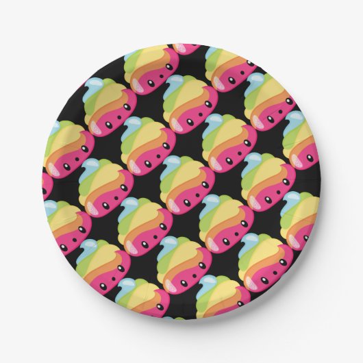 Rainbow Poop Emoji Papieren Bordje (Voorkant)