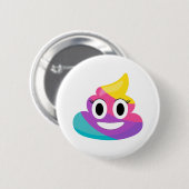 Rainbow Poop Emoji Ronde Button 5,7 Cm (Voorkant /achterkant)