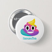 Rainbow Poop Emoji Ronde Button 5,7 Cm (Voorkant /achterkant)