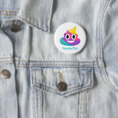 Rainbow Poop Emoji Ronde Button 5,7 Cm (In situ)