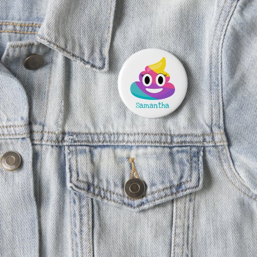 Rainbow Poop Emoji Ronde Button 5,7 Cm (In situ)