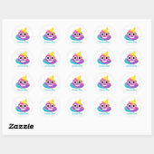 Rainbow Poop Emoji Ronde Sticker (Vel)