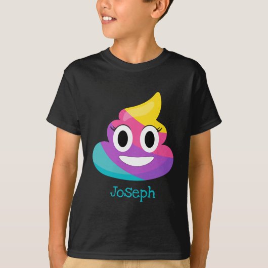 Rainbow Poop Emoji T-shirt (Voorkant)