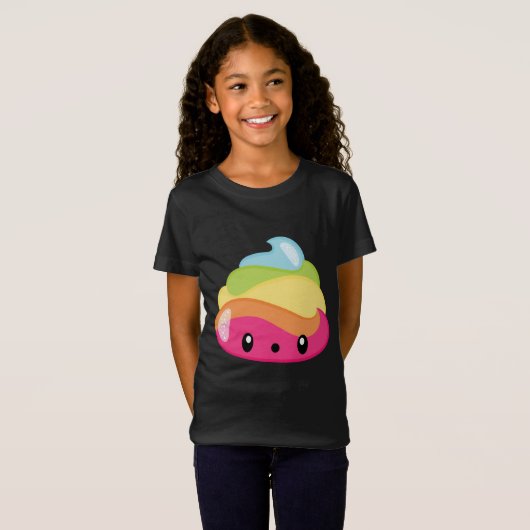 Rainbow Poop Emoji T-shirt (Voorkant volledig)