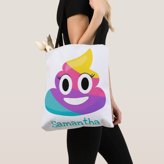 Rainbow Poop Emoji Tote Bag (Dichtbij)