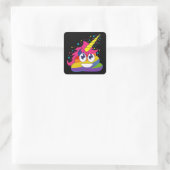 Rainbow Poop Emoji Unicorn Stickers (zwart) (Tas)