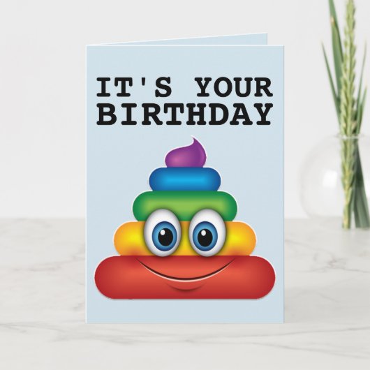 RAINBOW POOP FUNNY BIRTHDAY CARDS FEESTDAGEN KAART (Voorkant)