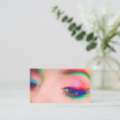 Rainbow Pop Art Make-up Artist Visitekaartje (Staand voorkant)
