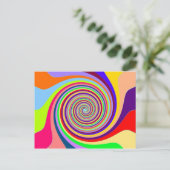 Rainbow pop art psychedelic swirl briefkaart (Staand voorkant)