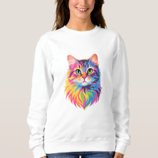 Rainbow Pop Cat – Vibrant Vector Feline Art Trui