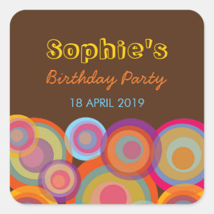 Rainbow Pop Circles Colorful Fun Party Sticker