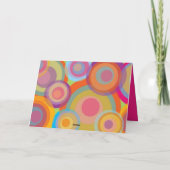 Rainbow Pop Circles Colorful Retro Fun Groovy Chic Kaart (Achterkant)