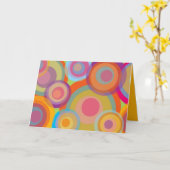 Rainbow Pop Circles Colorful Retro Fun Groovy Chic Kaart (Gele Bloem)