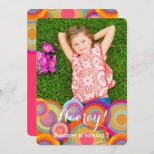 Rainbow Pop Circles Kinderen Birthday Foto Kaart (Voorkant / Achterkant)