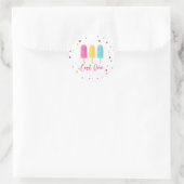Rainbow Pop Cool One 1st Birthday Ronde Sticker (Tas)