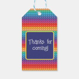 Rainbow-Pop Het past het Speelgoed-patroon aan Cadeaulabel