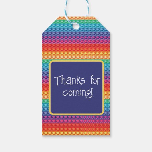 Rainbow-Pop Het past het Speelgoed-patroon aan Cadeaulabel (Voorkant)