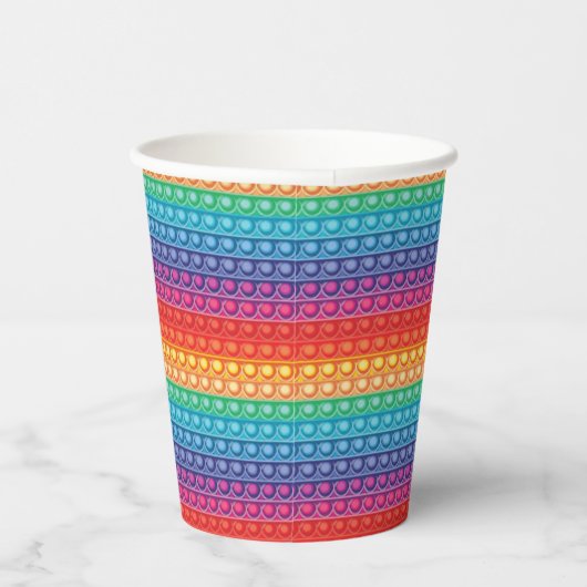 Rainbow Pop It Fidget Speelgoed Pattern Papieren Bekers (Rechts)