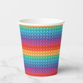 Rainbow Pop It Fidget Speelgoed Pattern Papieren Bekers