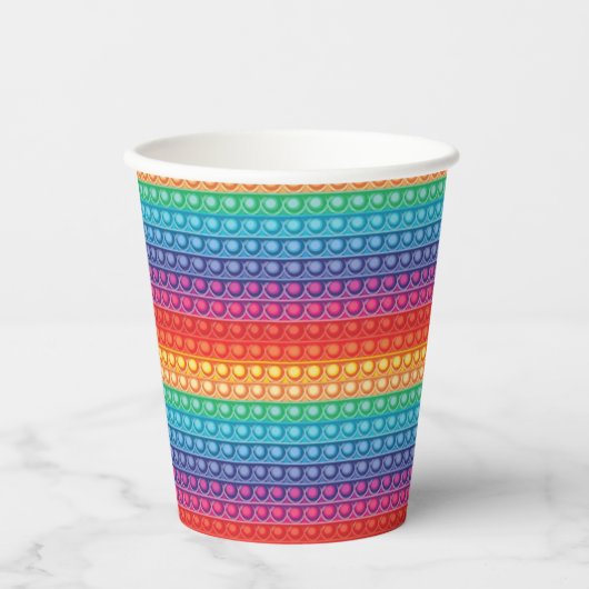 Rainbow Pop It Fidget Speelgoed Pattern Papieren Bekers (Voorkant)