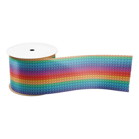 Rainbow Pop It Fidget Speelgoed Pattern Satijnen Lint (Spoel)