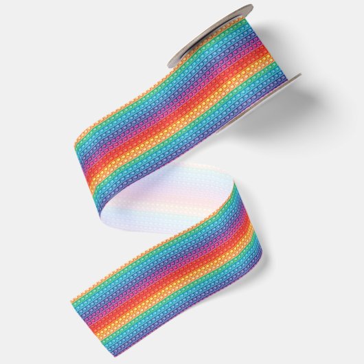 Rainbow Pop It Fidget Speelgoed Pattern Satijnen Lint (Achterkant)