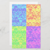 Rainbow pop, kunstborrelen briefpapier (Voorkant / Achterkant)