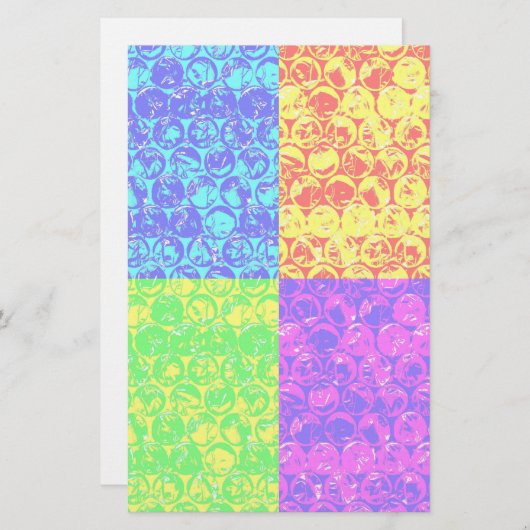 Rainbow pop, kunstborrelen briefpapier (Voorkant / Achterkant)