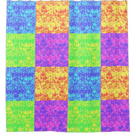 Rainbow pop, kunstborrelen douchegordijn