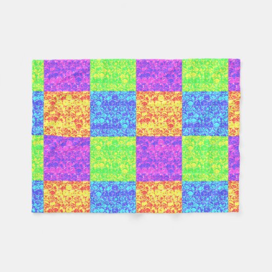 Rainbow pop, kunstborrelen fleece deken (Voorkant (Horizontaal))