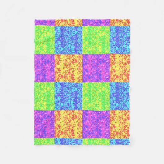 Rainbow pop, kunstborrelen fleece deken (Voorkant)