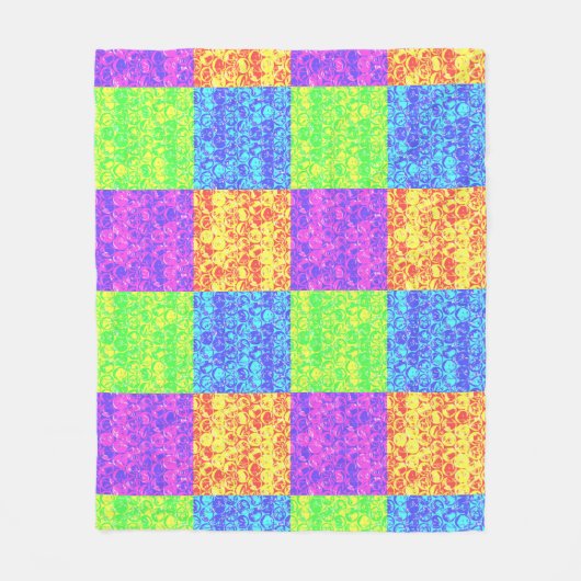 Rainbow pop, kunstborrelen fleece deken (Voorkant)