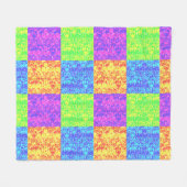 Rainbow pop, kunstborrelen fleece deken (Voorkant (Horizontaal))