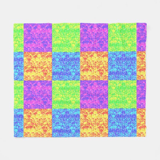 Rainbow pop, kunstborrelen fleece deken (Voorkant (Horizontaal))