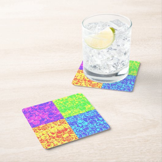 Rainbow pop, kunstborrelen kartonnen onderzetters (Insitu)