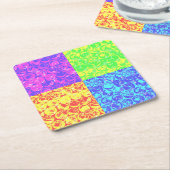 Rainbow pop, kunstborrelen kartonnen onderzetters (Schuin)