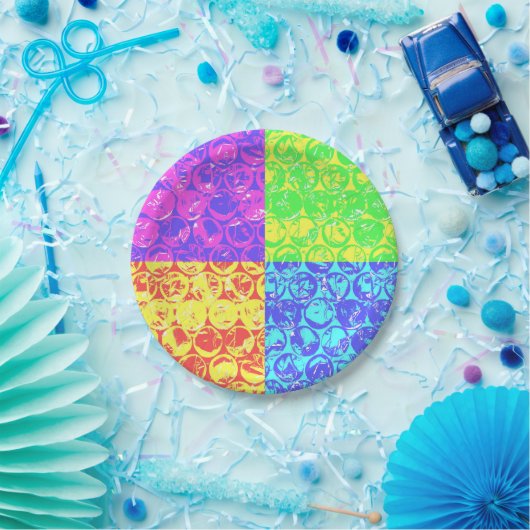 Rainbow pop, kunstborrelen papieren bordje (Feest)