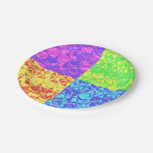 Rainbow pop, kunstborrelen papieren bordje (Gekanteld)