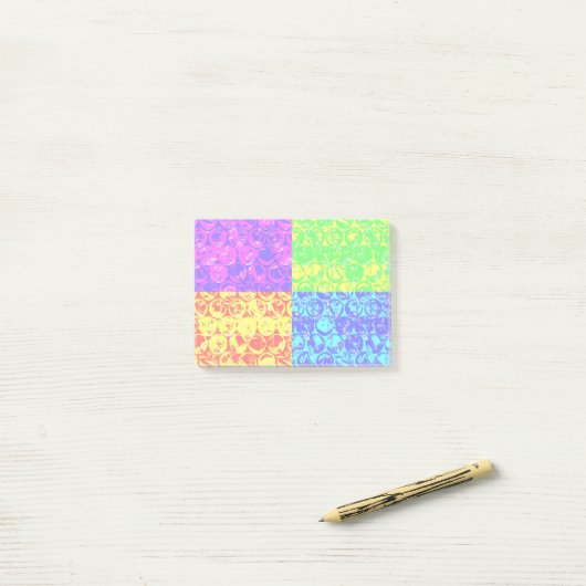 Rainbow pop, kunstborrelen post-it® notes (Op bureau)